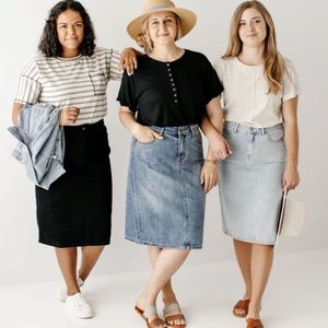 ‘Kyra’ Denim Skirt in Vintage Wash from Main Street Exchange